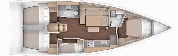 Deck plan of Dufour 430 in Sicily / Furnari / Marina Portorosa