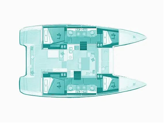 Planul punții pentru Lagoon 40 in Skopelos / Loutraki Harbour