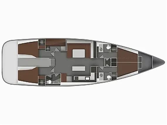 Deck plan of Bavaria 55 Cruiser in Athens / Alimos Marina