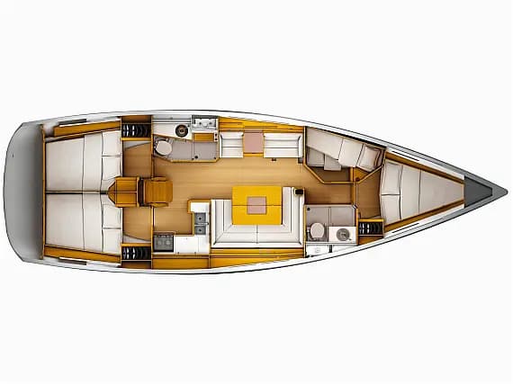 Deck plan of Sun Odyssey 449 in Rhodes New Marina