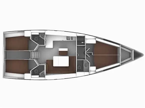 Deck plan of Bavaria Cruiser 46 Style in Lefkada / D-Marin Marina Lefkas