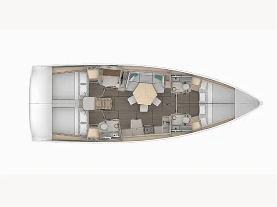 Deck plan of Dufour 44 in Procida / Marina di Procida