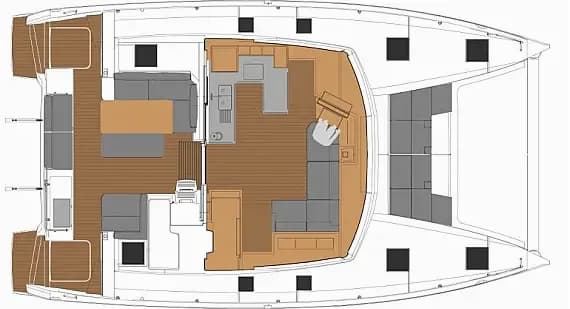 Planul punții pentru Astréa 42 in Fethiye / Yacht Classic Hotel