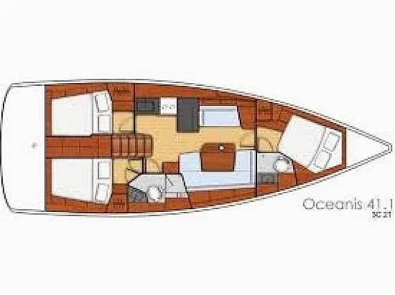 Deck plan of Oceanis 41.1 in Lefkada / Marina Perigiali