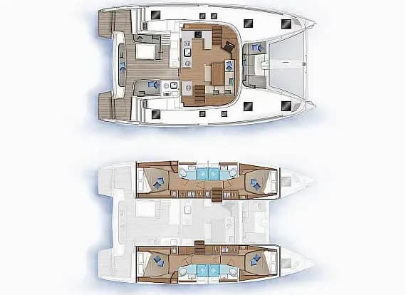 Planul punții pentru Lagoon 46 in Athens / Alimos Marina