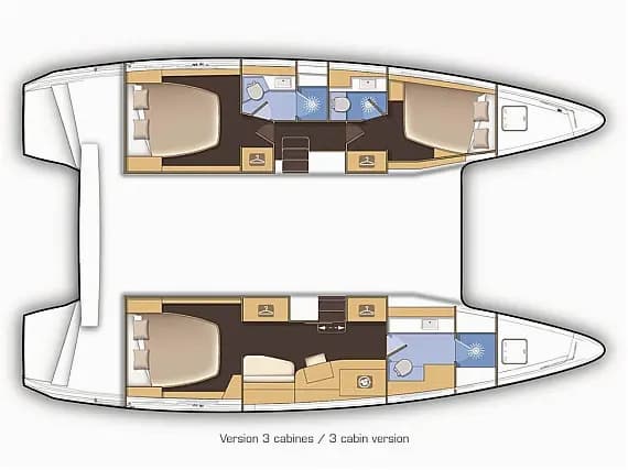 Planul punții pentru Lagoon 42 in Dubrovnik / ACI Marina Dubrovnik