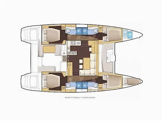 Planul punții pentru Lagoon 46 in Kaštel Gomilica / Marina Kaštela
