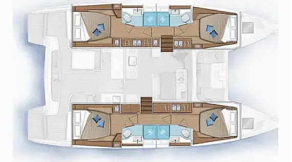 Planul punții pentru Lagoon 46 in Preveza / Cleopatra Marina
