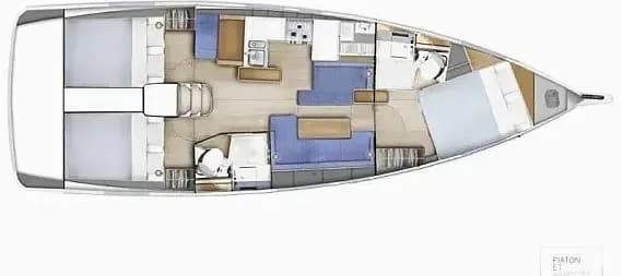 Decksplan von Sunsail 41 in Tortola / Road Town / Fort Burt Marina