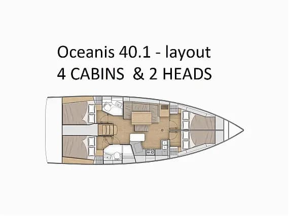 Deck plan of Oceanis 40.1 in Pomer / ACI Marina Pomer