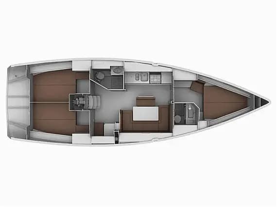 Deck plan of Bavaria 40 Cruiser in Kavala