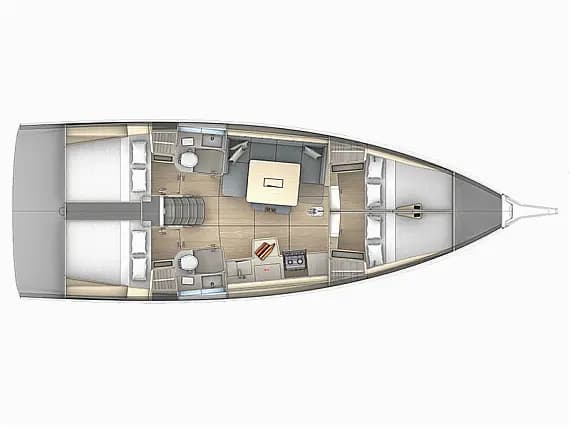 Deck plan of Dufour 41 Grand Large in Šibenik / D-Marin Marina Mandalina