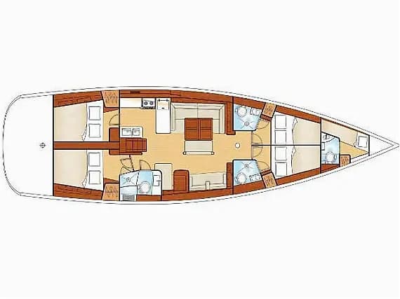 Deck plan of Oceanis 54 in Volos / Port of Volos