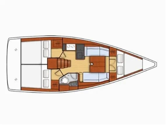 Deck plan of Oceanis 35.1 in Medulin / Marina Medulin