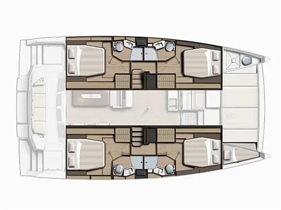 Planul punții pentru Bali 4.4 in Lefkada / D-Marin Marina Lefkas